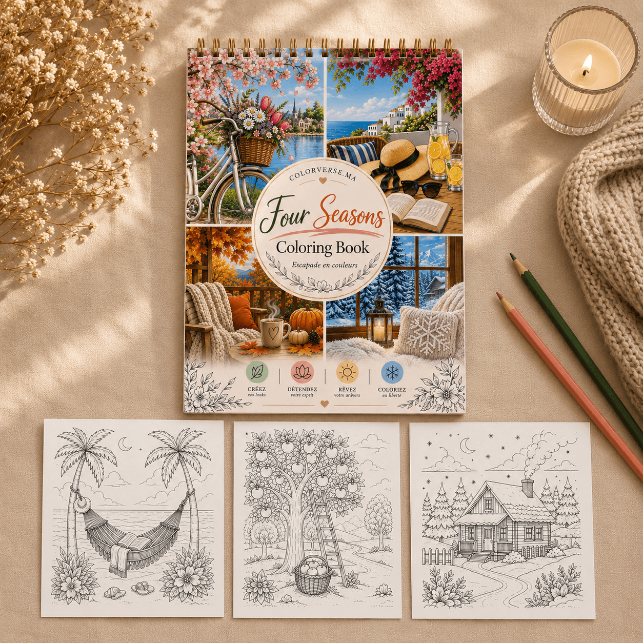 Carnet de coloriage Four Seasons — COLORVERSE.MA